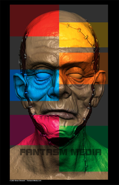 Brian Steward 11" x 17" Poster Print  - Frankenstein's Monster: Pieces of Color - Fantasm Media