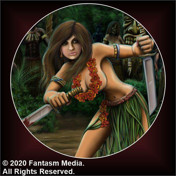 Coco The Hula Girl 1.5" Button - Fantasm Media