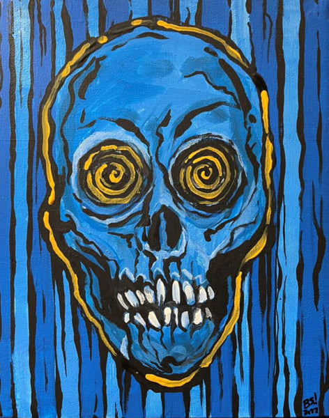 Original Acrylic Painting by Brian Steward - Death in Blue - Fantasm Media