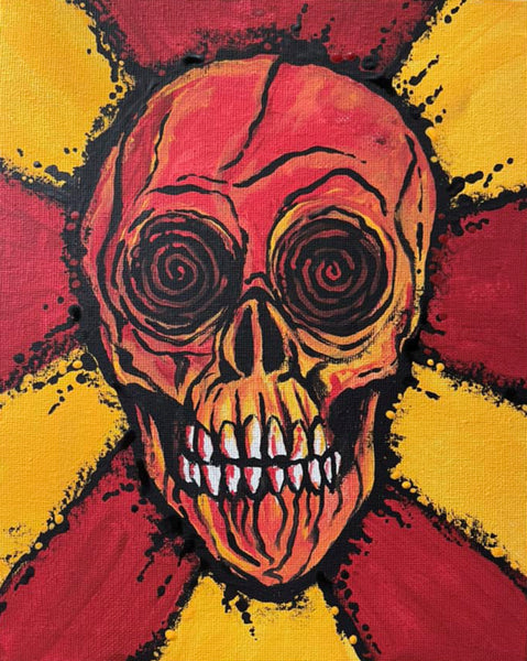 Original Acrylic Painting by Brian Steward - Death in Yellow, or Orange - Fantasm Media